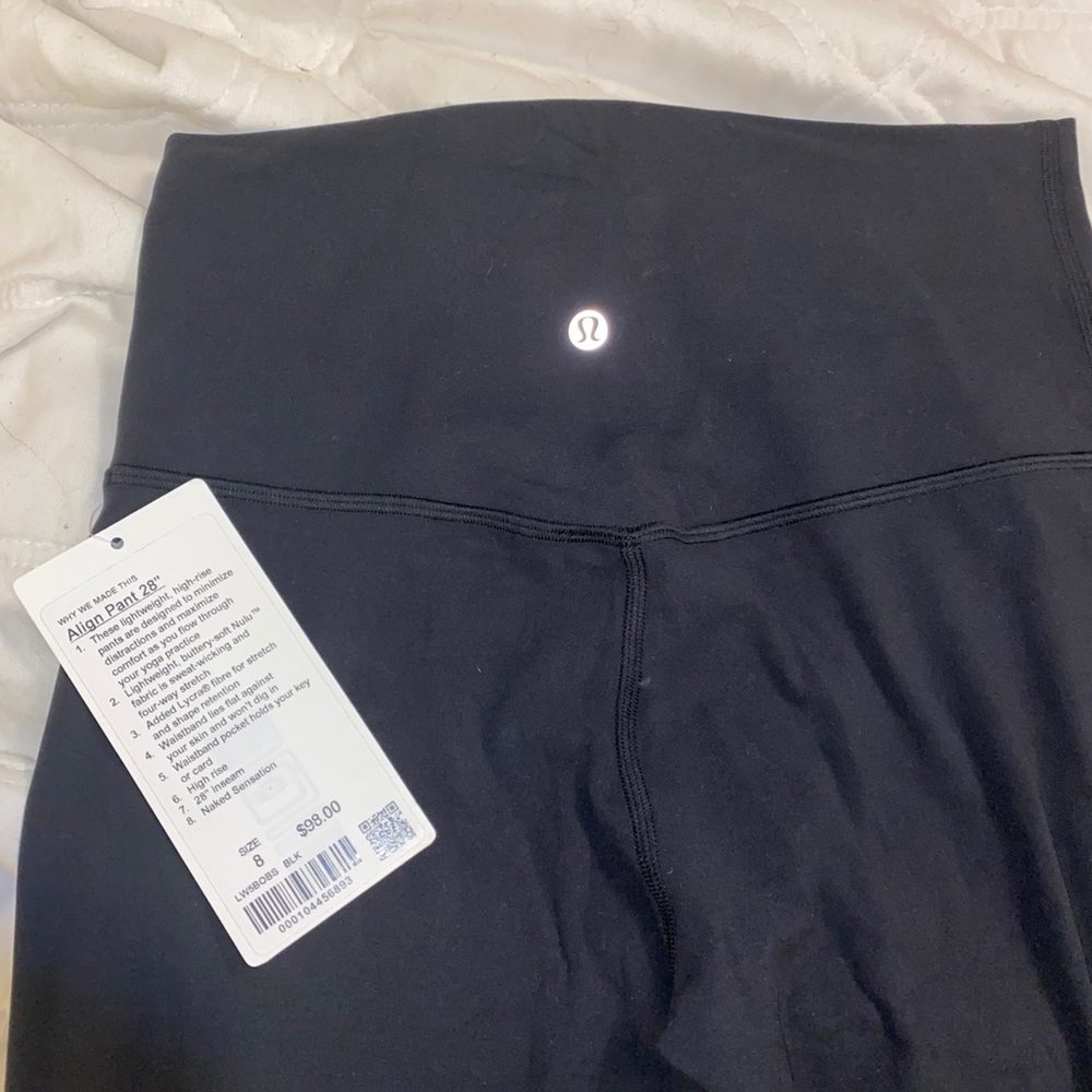 Brand new lulu lemon align pant 28 in black size 8
